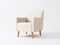 Sillones - tapizado en tela 78 x 76 x 90 cm - crema - para salón y dormitorio - diseño nórdico con patas de madera
