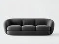 Sofás 3 plazas de salón en tela texturizada 240x95x78 cm - gris oscuro - diseño moderno con brazos curvos