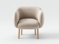 Sillones - tapizado en tejido bouclé 80 x 78 x 82 cm - beige y marrón natural - para salón y dormitorio - diseño envolvente moderno con patas de madera