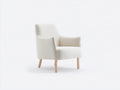 Sillones de tela con patrón de espiga y patas de madera 74 x 76 x 82 cm - Crema y madera natural - Diseño nórdico de respaldo envolvente