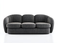 Sofás 3 plazas - tapizado en tela texturizada 220 x 92 x 84 cm - gris antracita - para salón - diseño curvo moderno con apoyabrazos envolventes