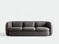 Sofás 3 plazas tapizados en tejido texturizado 230x96x75 cm - gris antracita - diseño curvo contemporáneo