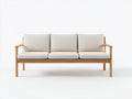 Sofás 3 plazas de madera y tela tapizada 194 x 76 x 82 cm - Beige y madera natural - Diseño nórdico con estructura abierta