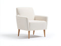 Sillones de tela tapizada y patas de madera 76 x 78 x 88 cm - Crema y marrón natural - Diseño nórdico con respaldo acolchado