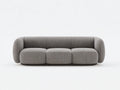 Sofás 3 plazas tapizados en tejido texturizado 225x95x72 cm - gris topo - diseño curvo moderno