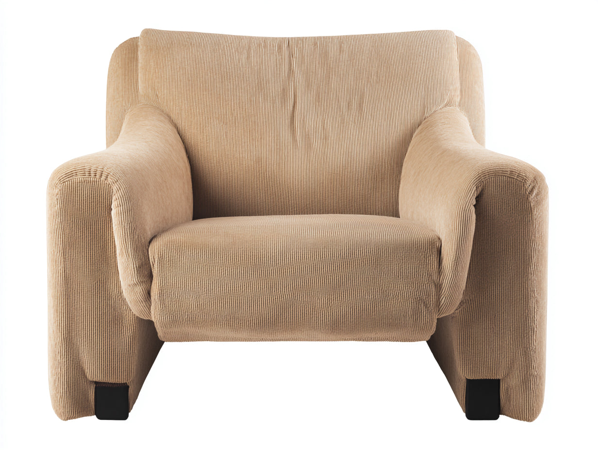 Sillones - tapizado en pana 92 x 88 x 86 cm - beige y negro - para salón - diseño moderno con apoyabrazos acolchados