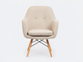 Sillones de salón tapizados en tela 70x75x82 cm - beige y madera natural - diseño nórdico con reposabrazos