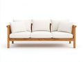 Sofás 3 plazas de madera maciza y tejido 220x85x82 cm - blanco y natural - diseño abierto