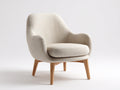Sillones de salón tapizados en tela 72x76x82 cm - beige y madera natural - diseño moderno con reposabrazos